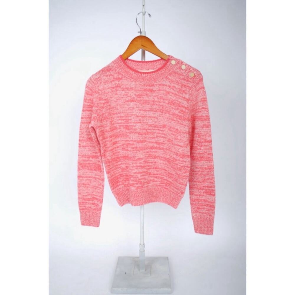 Vanessa Bruno‎ Jaslin Marled Pink Sweater Button Shoulder Baby Alpaca Size S